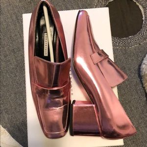 Dorateymur metallic heel leather pumps